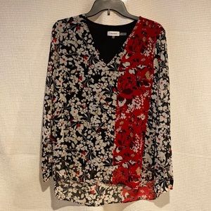 Calvin Klein Ladies L/S Floral Top